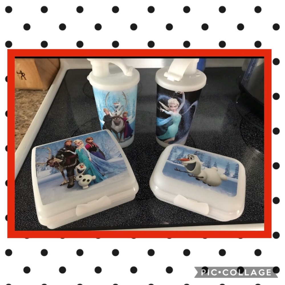 Tupperware Frozen lunch set with extra cup.